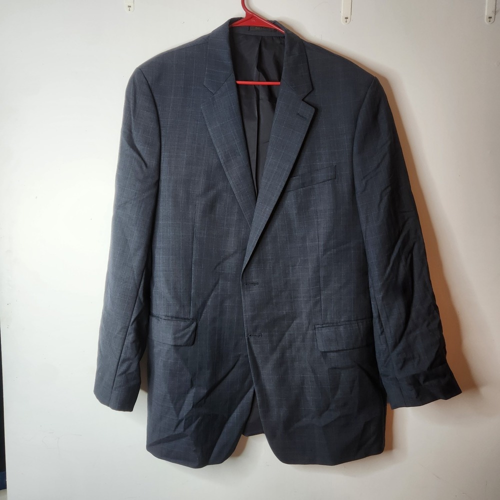 Lauren Ralph Lauren Mens 46L Wool Blazer Navy Blue Glen Plaid Sport Coat Canada